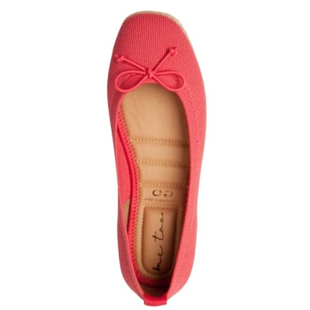 Me Too Kenzie Espadrille Rope Mesh Ballet Flats Round Toe Bow Detail Coral Color